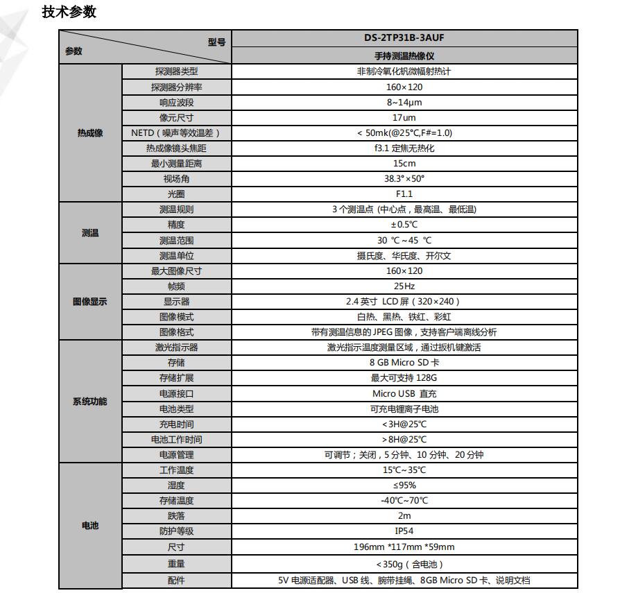 ?？低暿殖譁y溫?zé)嵯駜x性能參數(shù)